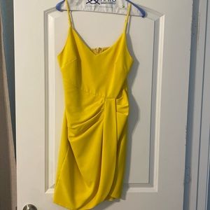 Black halo yellow mini dress